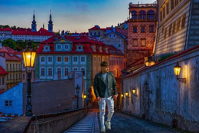Free download cityscape man night old town free picture to be edited with GIMP free online image editor