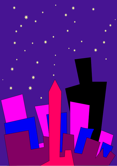Free download Cityscape Night Illuminated - Free vector graphic on Pixabay free illustration to be edited with GIMP free online image editor