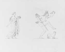 Free download Classical Female Figure; Satyr and Dog (from Sketchbook) free photo or picture to be edited with GIMP online image editor