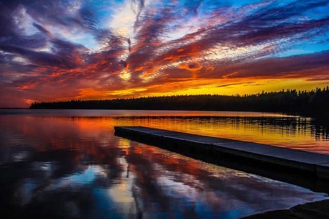 Unduh gratis Clear Lake Sunset National Park - foto atau gambar gratis untuk diedit dengan editor gambar online GIMP