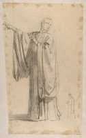 Free download Cleric (lower register; study for wall paintings in the Chapel of Saint Remi, Sainte-Clotilde, Paris, 1858); black chalk landscape sketch on verso of support free photo or picture to be edited with GIMP online image editor