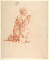 Free download Cleric (lower register; study for wall paintings in the Chapel of Saint Remi, Sainte-Clotilde, Paris, 1858) free photo or picture to be edited with GIMP online image editor