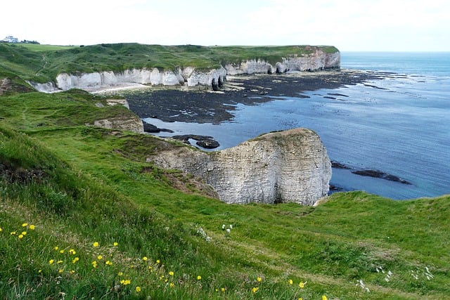 Free download cliff coast water chalk erosion free picture to be edited with GIMP free online image editor