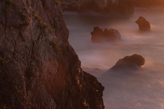 Free download cliffs rocks sea coast sunset free picture to be edited with GIMP free online image editor
