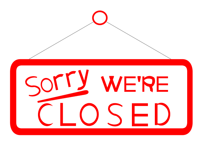 Free download Closed Signage Business -  free illustration to be edited with GIMP free online image editor