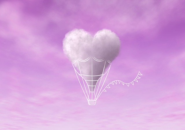 Free download cloud balloon pink sky sky a heart free picture to be edited with GIMP free online image editor