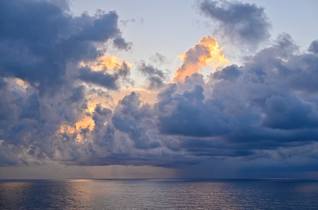 Free download clouds sunset sea ocean dusk free picture to be edited with GIMP free online image editor