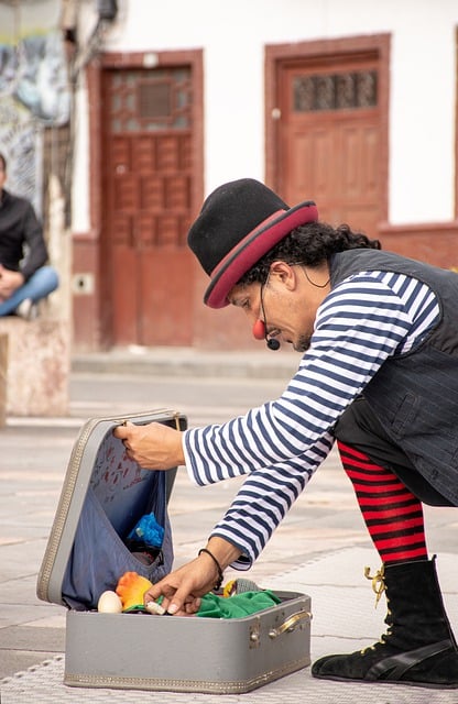 Free download clown actor laughter suitcase free picture to be edited with GIMP free online image editor