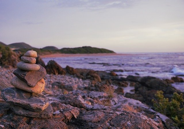 Free download Coast Beach Cairn free photo template to be edited with GIMP online image editor
