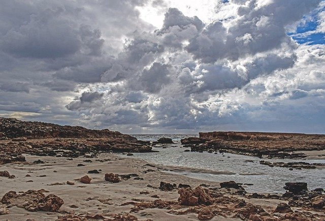 Free download coast sea sky clouds nature free picture to be edited with GIMP free online image editor