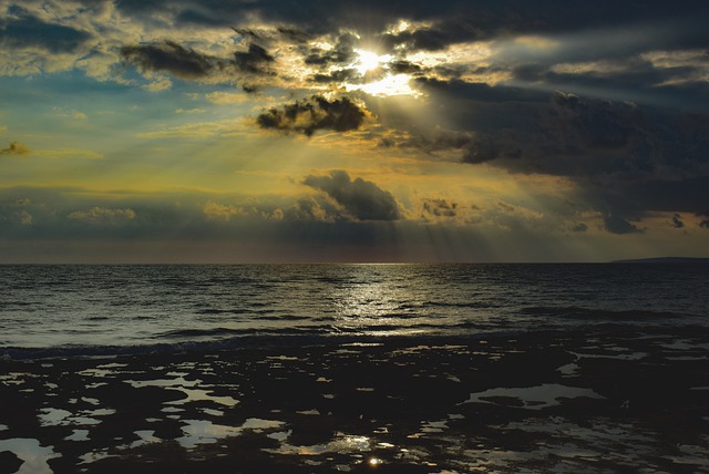 Free download coast sea sunset sky clouds free picture to be edited with GIMP free online image editor