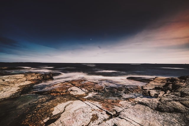 Free download coast unknown moon dusk landscape free picture to be edited with GIMP free online image editor