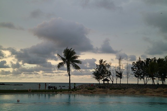 Free download Coconut Resort Sunset -  free photo or picture to be edited with GIMP online image editor
