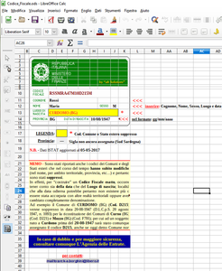 Ücretsiz indir Codice Fiscale Italia - İtalyan Mali Kodu DOC, XLS veya PPT şablonu ücretsiz olarak LibreOffice çevrimiçi veya OpenOffice Desktop ile düzenlenebilir