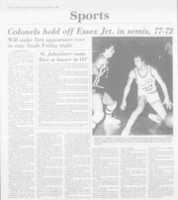 Free download Colonels Hold Off Essex Jct. In Semis, 77 72 The Brattleboro Reformer Wed Mar 5 1986 free photo or picture to be edited with GIMP online image editor