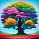 Colorful tree wallpaper  screen for extension Chrome web store in OffiDocs Chromium