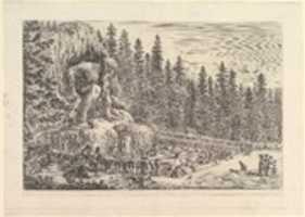 Free download Colossal Statue of the Appenino by Giambologna, from Views of the villa at Pratolino free photo or picture to be edited with GIMP online image editor