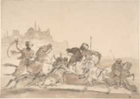 Free download Combat of Oriental Horsemen free photo or picture to be edited with GIMP online image editor