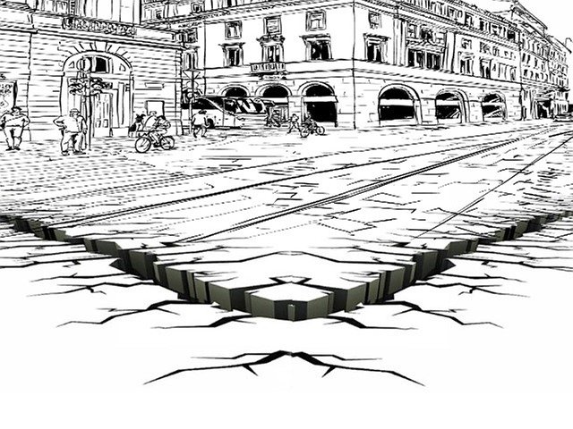 Free download Contour Crevasse City Lonely -  free illustration to be edited with GIMP free online image editor