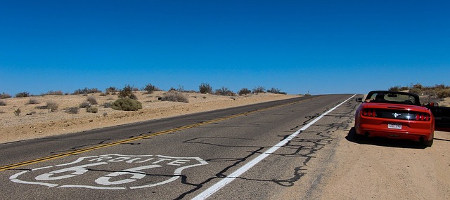 Free download convertible route 66 desert road free picture to be edited with GIMP free online image editor