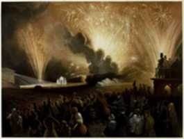 Free download Coronation of Alexander II, Moscow, September 17, 1856: Fireworks Display before the Cadets Building free photo or picture to be edited with GIMP online image editor