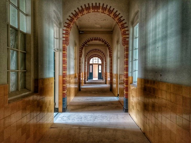 Free download Corridor Abandoned Old Church -  free photo or picture to be edited with GIMP online image editor