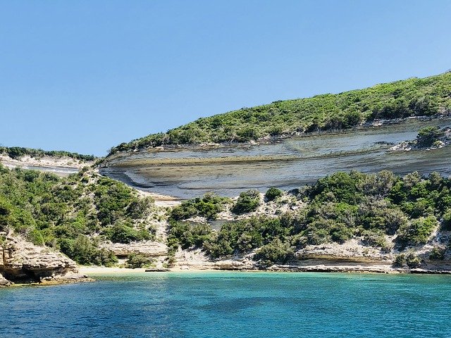 Scarica gratuitamente Corsica Bonifacio Cliff Boat: foto o immagine gratuita da modificare con l'editor di immagini online GIMP