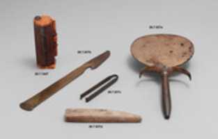 Free download Cosmetic set of Kohl Tube and Applicator, Razor, Tweezers, Whetstone, and Mirror free photo or picture to be edited with GIMP online image editor