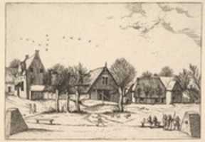 Free download Country Village, archers in the foreground from Multifariarum casularum ruriumque lineamenta curiose ad vivum expressa free photo or picture to be edited with GIMP online image editor