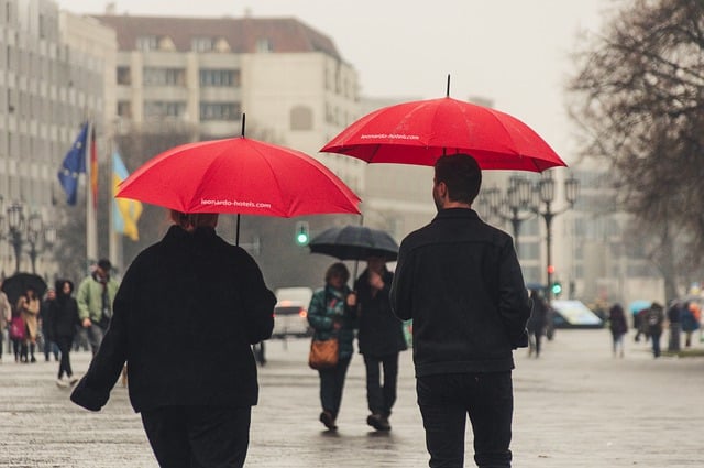 Free download couple friends walk city rain free picture to be edited with GIMP free online image editor