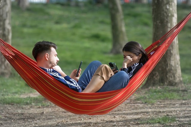 Free download couple hammock park leisure free picture to be edited with GIMP free online image editor