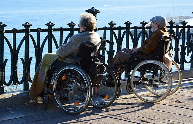 Free download Couple Handicap Wheelchair Elderly -  free photo or picture to be edited with GIMP online image editor