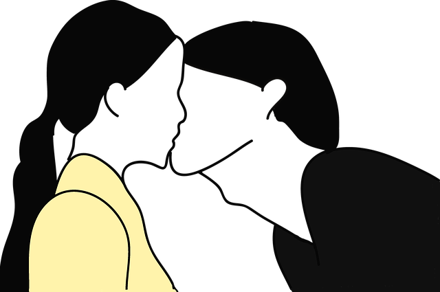 Бесплатно скачать Романтический поцелуй пары — бесплатную иллюстрацию для редактирования в бесплатном онлайн-редакторе изображений GIMP