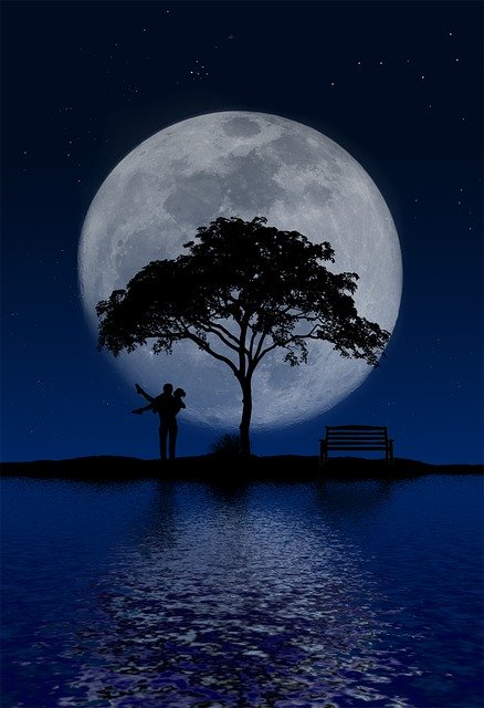 Free download Couple Moon Love -  free illustration to be edited with GIMP free online image editor