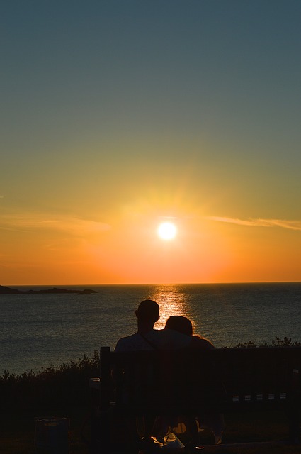 Free download couple sunset red st ives cornwall free picture to be edited with GIMP free online image editor