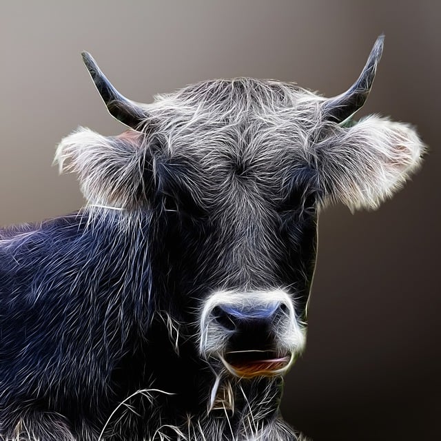 Free download cow ox animal portrait fractalius free picture to be edited with GIMP free online image editor