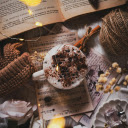 Cozy Autumn Coffee with Books and Fairy Lights  screen for extension Chrome web store in OffiDocs Chromium