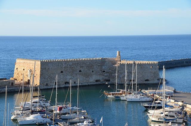 Free download crete koules port boats sea free picture to be edited with GIMP free online image editor