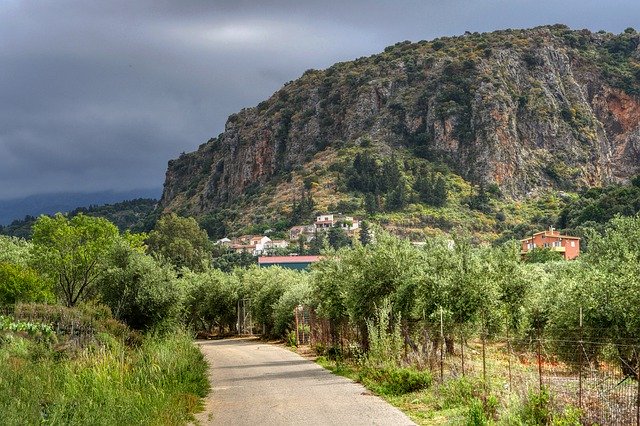 クレタ島の村の風景を無料でダウンロード-GIMPオンラインイメージエディターで編集できる無料の写真または画像