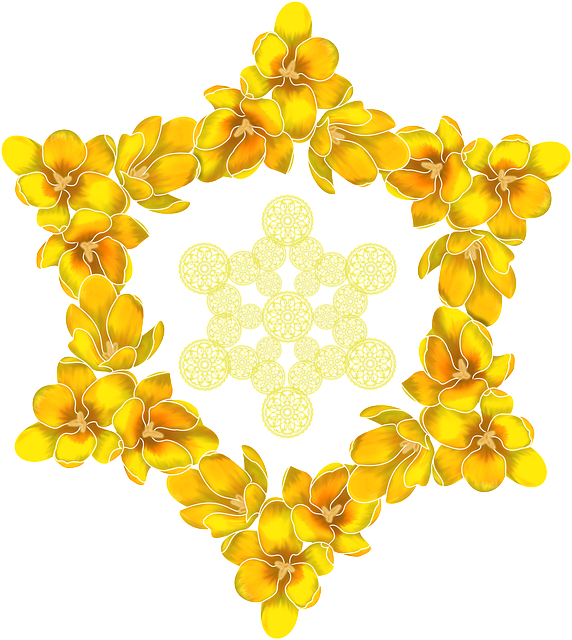 Free download Crocus Hexagram Yellow -  free illustration to be edited with GIMP free online image editor