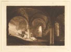 Free download Crypt of Kirkstall Abbey, from Liber Studiorum, part VIII free photo or picture to be edited with GIMP online image editor