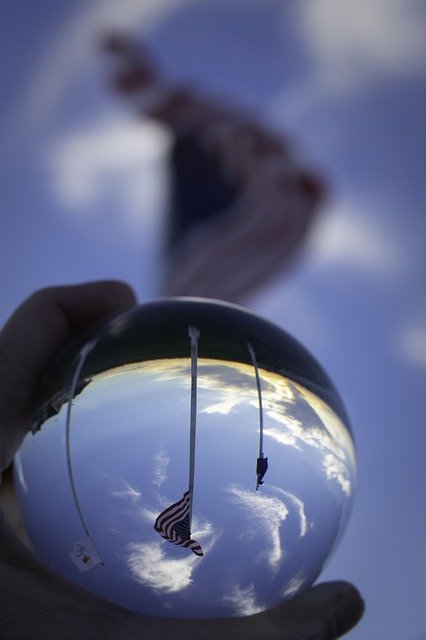 Free download Crystal Ball American Flag Sky -  free photo or picture to be edited with GIMP online image editor