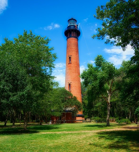 Free download Currituck Lighthouse Landmark -  free photo or picture to be edited with GIMP online image editor