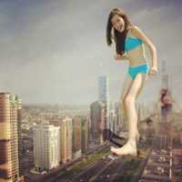 Free download Cute Giantess Teen Terrorizes Tiny City free photo or picture to be edited with GIMP online image editor