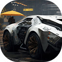 cyberpunk urban landscape with cars  screen for extension Chrome web store in OffiDocs Chromium