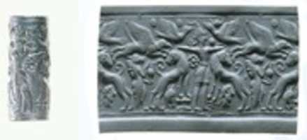Free download Cylinder seal: Master of Animals between lions, griffins, Minoan genius free photo or picture to be edited with GIMP online image editor