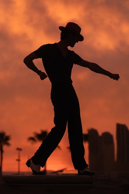 Free download dancer sunset silhouette red hat free picture to be edited with GIMP free online image editor