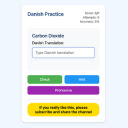 Danish Vocabulary Practice  screen for extension Chrome web store in OffiDocs Chromium