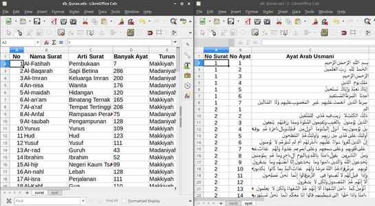 قالب رایگان پایگاه داده سوره دان آیات قرآن معتبر برای LibreOffice، OpenOffice، Microsoft Word، Excel، Powerpoint و Office 365