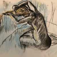 Free download David Reuter Artist / Musician Study Of Edgar Degas Seated Nude Wiman Brushing Her Hair free photo or picture to be edited with GIMP online image editor